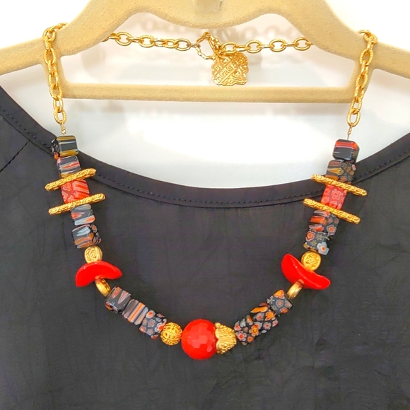 Stunning bold NECKLACE with Moreno glass beads. - Picture 5 of 6